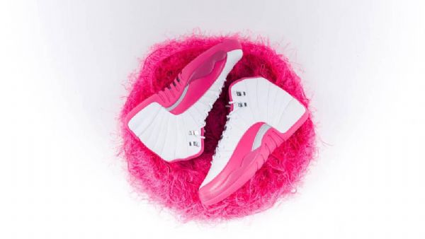 Nike Air Jordan 12 Retro Vivid Sko Til Mænd Lyserød Hvid