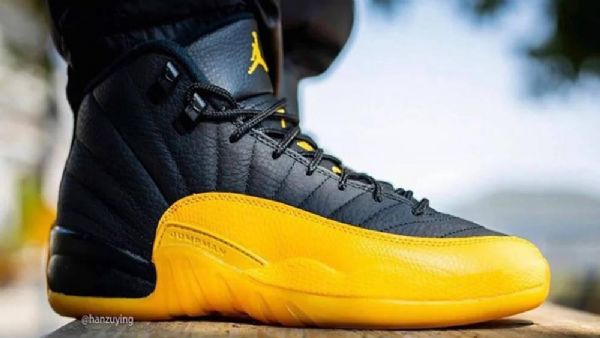 Nike Air Jordan 12 Sko Til Mænd Guld Sort