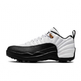 Nike Air Jordan 12 Taxi Ruskindssko Til Mænd Hvid Sort
