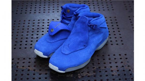Nike Air Jordan 18 Ruskindssko Til Mænd Blå