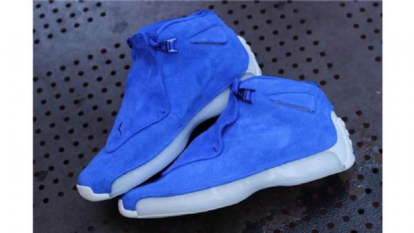 Nike Air Jordan 18 Ruskindssko Til Mænd Blå