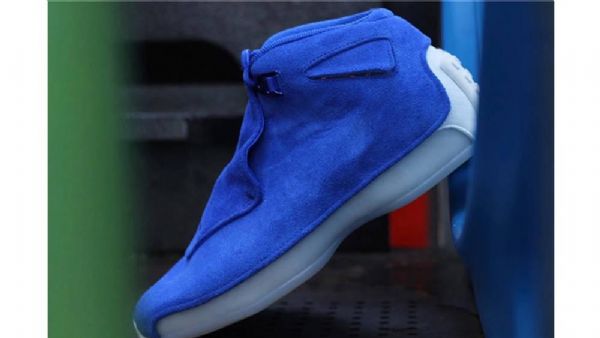 Nike Air Jordan 18 Ruskindssko Til Mænd Blå