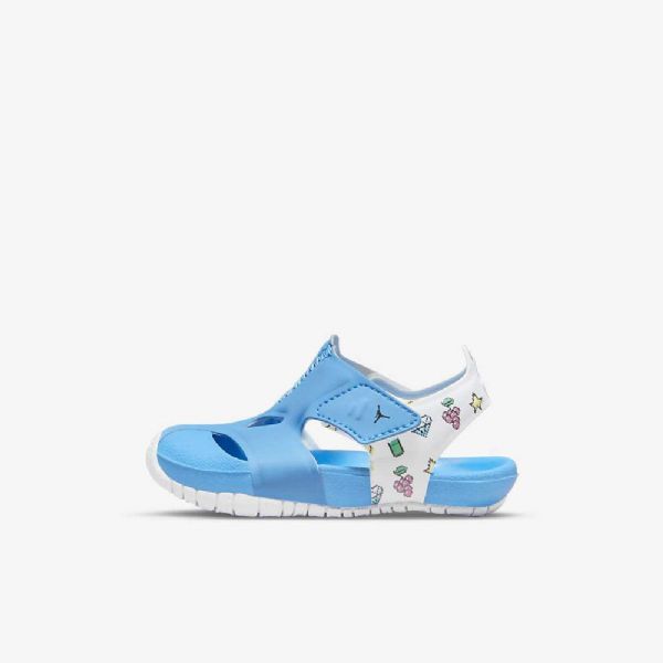 Nike Air Jordan Flare Sko Til Børn Blå Lemon Hvid